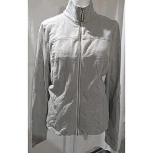 ASMAR EQUESTRIAN Zip Up Jacket Women's Large Gray Horse Country Club Sweatshirt